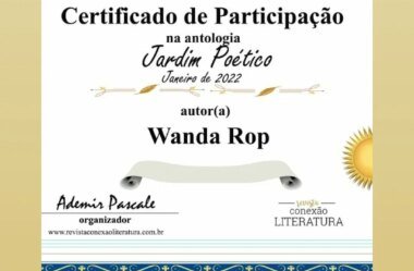 Certificado de Participação de Wanda Rop na Antologia Nacional “Jardim Poético” Revista Conexão Literatura