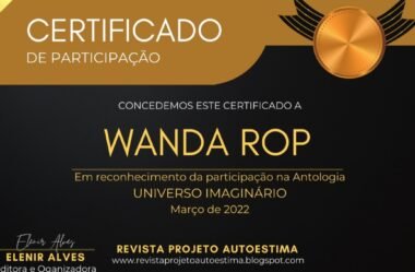 POEMA “UNIVERSO DA POESIA” de Wanda Rop é publicado na “Antologia “UNIVERSO IMAGINÁRIO” – Revista Projeto Autoestima