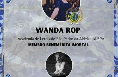 Wanda Rop faz parte do rol de Acadêmicos Beneméritos da ALSPA- SÃO PEDRO DA ALDEIA-RJ