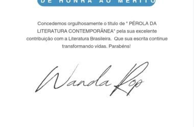 Wanda Rop integra a ANTOLOGIA “PÉROLA DA LITERATURA CONTEMPORÂNEA”