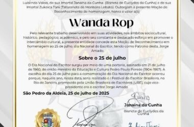Wanda Rop-Moção de Reconhecimento Literário,  Gratidão à ALSPA