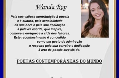 Menção Honrosa recebida por Wanda Rop 🌹 Mensagem de agradecimento e felicidade!
