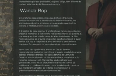 MOÇÃO DE RECONHECIMENTO | HOMENAGEM A MARCOS REY | Wanda Rop 🌹